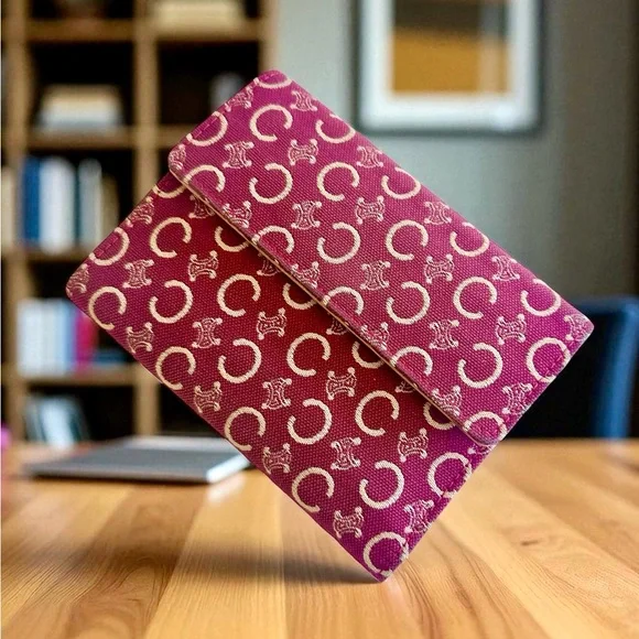 Celine Bags Celine Trifold Wallet C Macadam Pattern Bordea